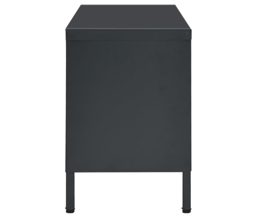 Mueble para TV acero y vidrio gris antracita 90x30x44 cm