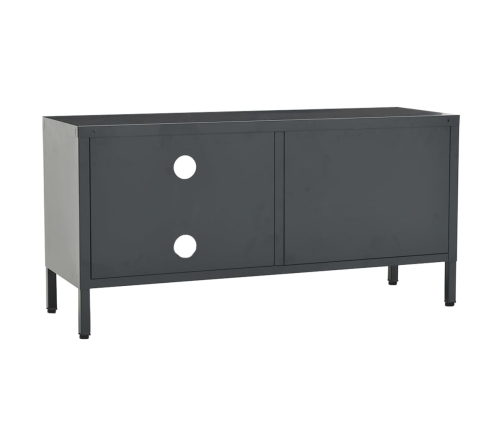 Mueble para TV acero y vidrio gris antracita 90x30x44 cm