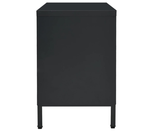 Mueble para el televisor acero y vidrio negro 105x35x52 cm