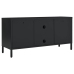 Mueble para el televisor acero y vidrio negro 105x35x52 cm