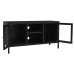 Mueble para el televisor acero y vidrio negro 105x35x52 cm