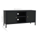 Mueble para el televisor acero y vidrio negro 105x35x52 cm