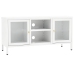 Mueble para el televisor acero y vidrio blanco 105x35x52 cm