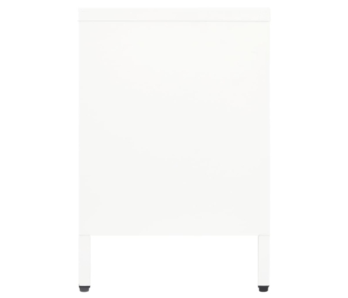 Mueble para el televisor acero y vidrio blanco 105x35x52 cm