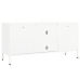 Mueble para el televisor acero y vidrio blanco 105x35x52 cm