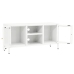 Mueble para el televisor acero y vidrio blanco 105x35x52 cm