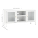 Mueble para el televisor acero y vidrio blanco 105x35x52 cm