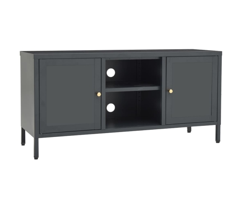 Mueble para el televisor acero y vidrio gris antracita 105x35x52 cm