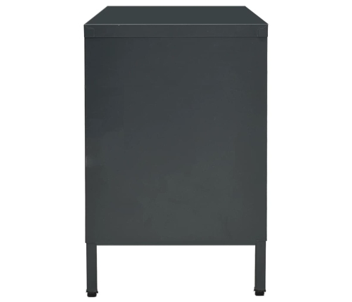 Mueble para el televisor acero y vidrio gris antracita 105x35x52 cm