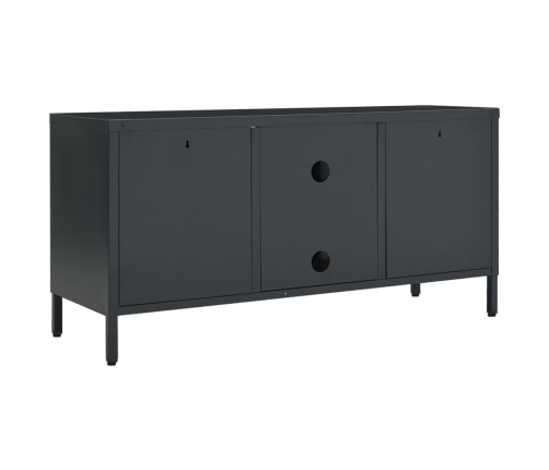 Mueble para el televisor acero y vidrio gris antracita 105x35x52 cm