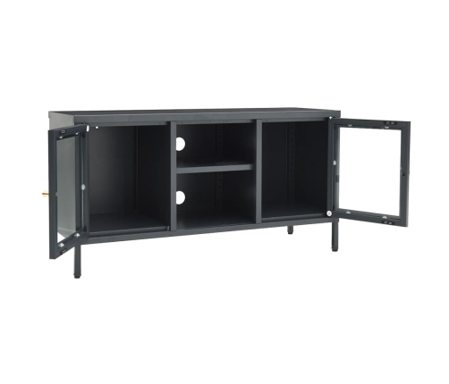 Mueble para el televisor acero y vidrio gris antracita 105x35x52 cm