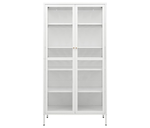 Vitrina de acero y vidrio templado blanca 90x40x180 cm