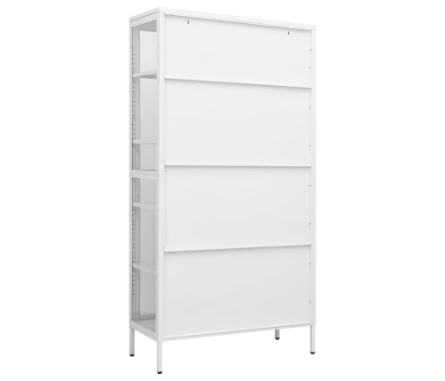 Vitrina de acero y vidrio templado blanca 90x40x180 cm