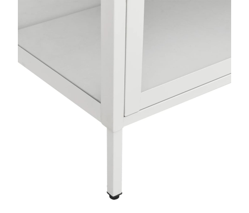 Vitrina de acero y vidrio templado blanca 90x40x180 cm