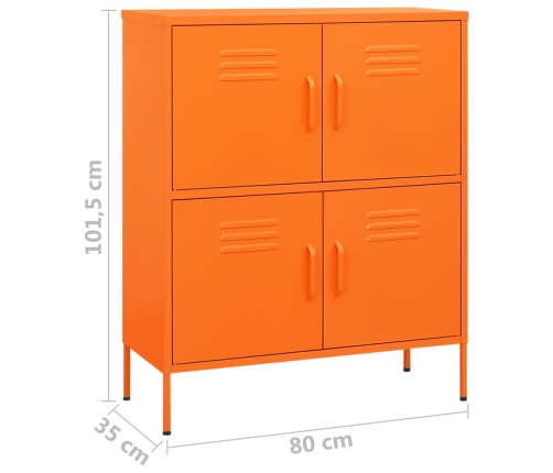 Armario de almacenamiento acero naranja 80x35x101,5 cm