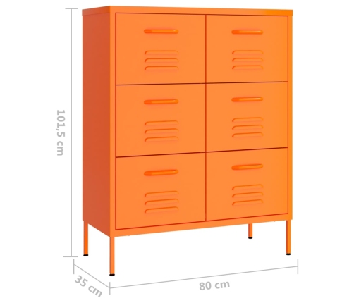 Armario de almacenamiento acero naranja 80x35x101,5 cm