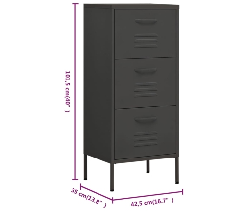 Armario de almacenamiento acero antracita 42,5x35x101,5 cm