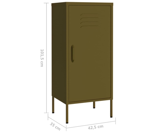 Armario de almacenamiento acero verde oliva 42,5x35x101,5 cm