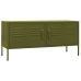 Mueble para TV de acero verde oliva 105x35x50 cm