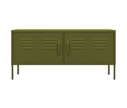 Mueble para TV de acero verde oliva 105x35x50 cm