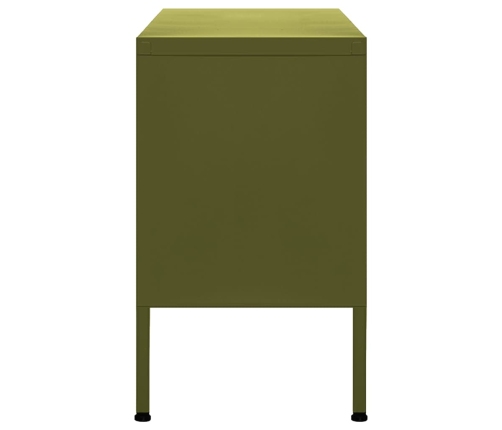 Mueble para TV de acero verde oliva 105x35x50 cm