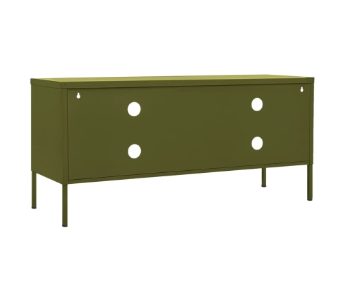 Mueble para TV de acero verde oliva 105x35x50 cm