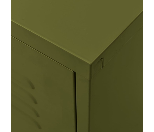 Mueble para TV de acero verde oliva 105x35x50 cm