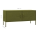 Mueble para TV de acero verde oliva 105x35x50 cm