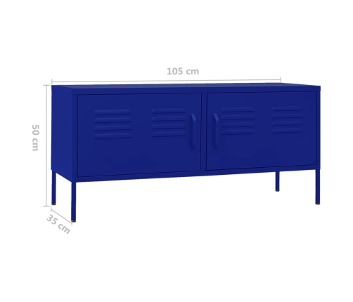 Mueble para TV de acero azul marino 105x35x50 cm