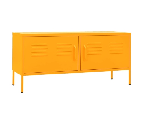 Mueble para TV de acero amarillo mostaza 105x35x50 cm