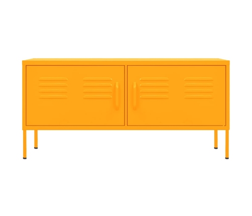 Mueble para TV de acero amarillo mostaza 105x35x50 cm