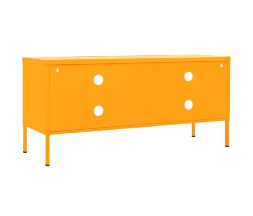 Mueble para TV de acero amarillo mostaza 105x35x50 cm