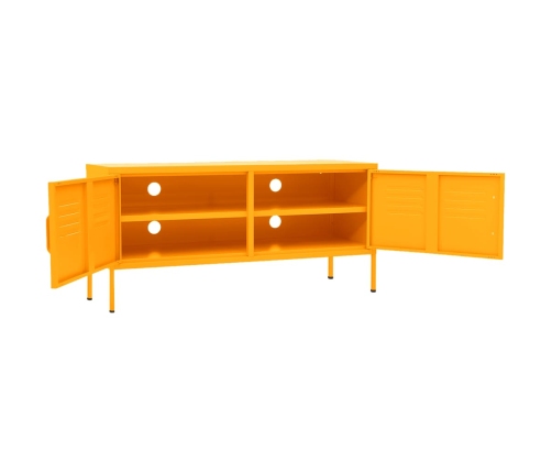 Mueble para TV de acero amarillo mostaza 105x35x50 cm