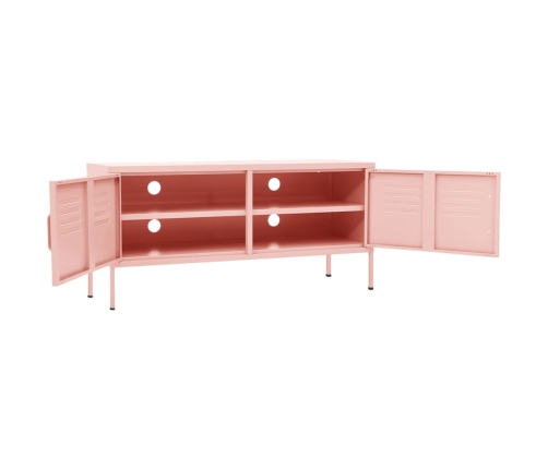 Mueble para TV de acero rosa 105x35x50 cm