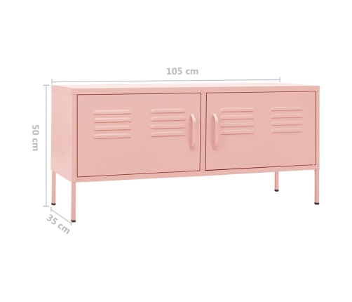 Mueble para TV de acero rosa 105x35x50 cm