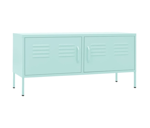 Mueble para TV de acero verde menta 105x35x50 cm