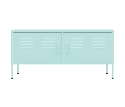 Mueble para TV de acero verde menta 105x35x50 cm