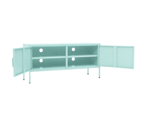 Mueble para TV de acero verde menta 105x35x50 cm