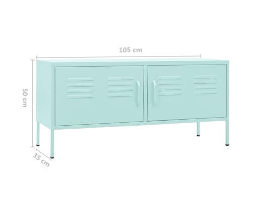 Mueble para TV de acero verde menta 105x35x50 cm