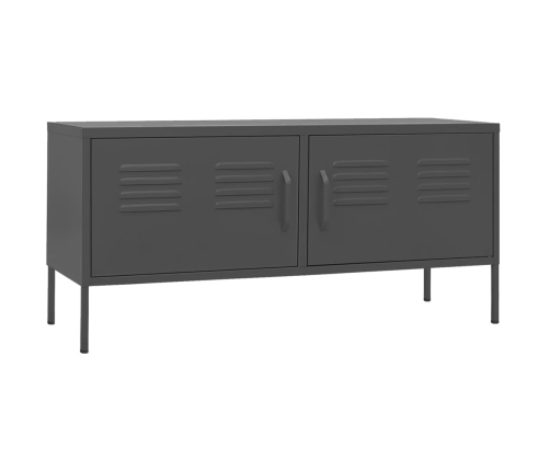 Mueble para TV de acero gris antracita 105x35x50 cm