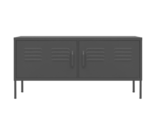 Mueble para TV de acero gris antracita 105x35x50 cm