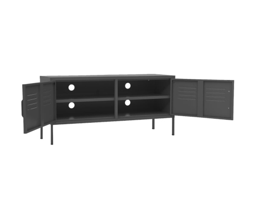 Mueble para TV de acero gris antracita 105x35x50 cm