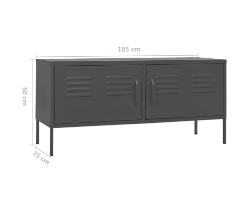 Mueble para TV de acero gris antracita 105x35x50 cm