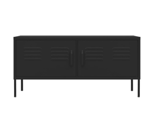 Mueble para TV de acero negro 105x35x50 cm