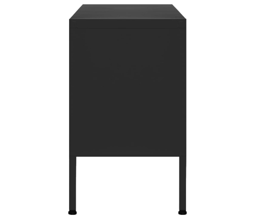 Mueble para TV de acero negro 105x35x50 cm