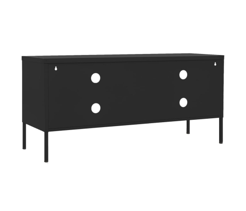 Mueble para TV de acero negro 105x35x50 cm