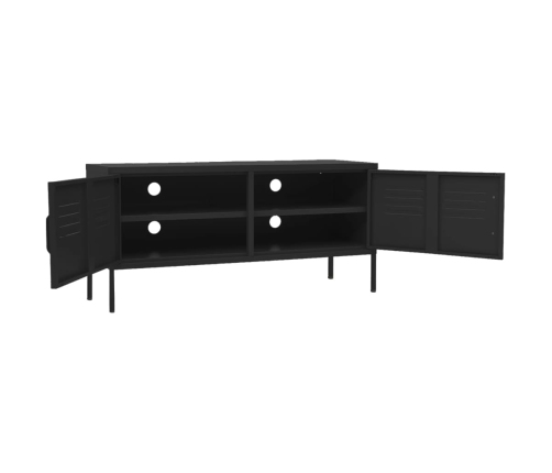 Mueble para TV de acero negro 105x35x50 cm