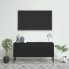 Mueble para TV de acero negro 105x35x50 cm