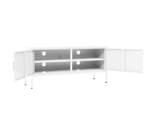 Mueble para TV de acero blanco 105x35x50 cm