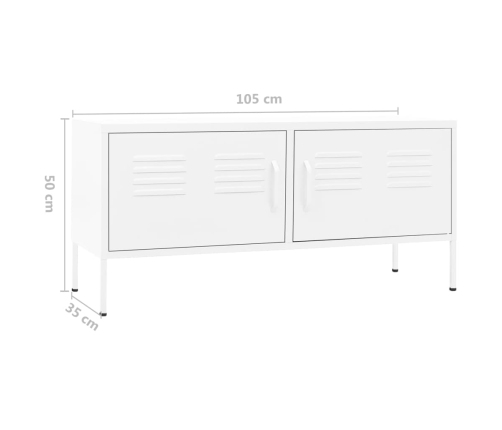 Mueble para TV de acero blanco 105x35x50 cm